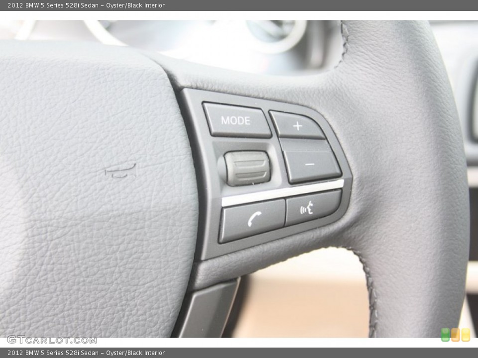 Oyster/Black Interior Controls for the 2012 BMW 5 Series 528i Sedan #55230346