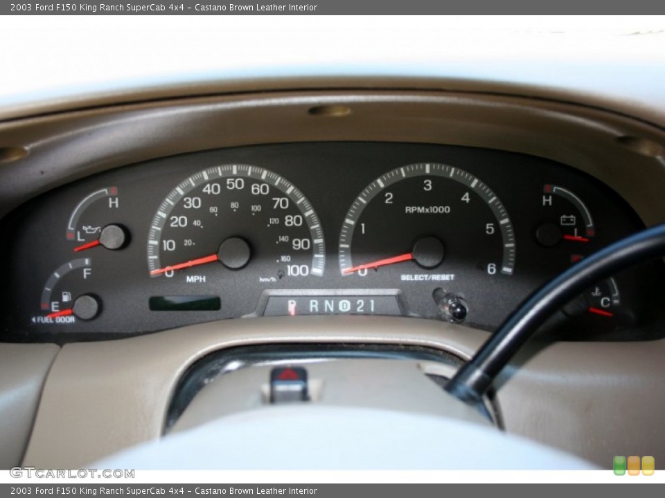 Castano Brown Leather Interior Gauges for the 2003 Ford F150 King Ranch SuperCab 4x4 #55231876