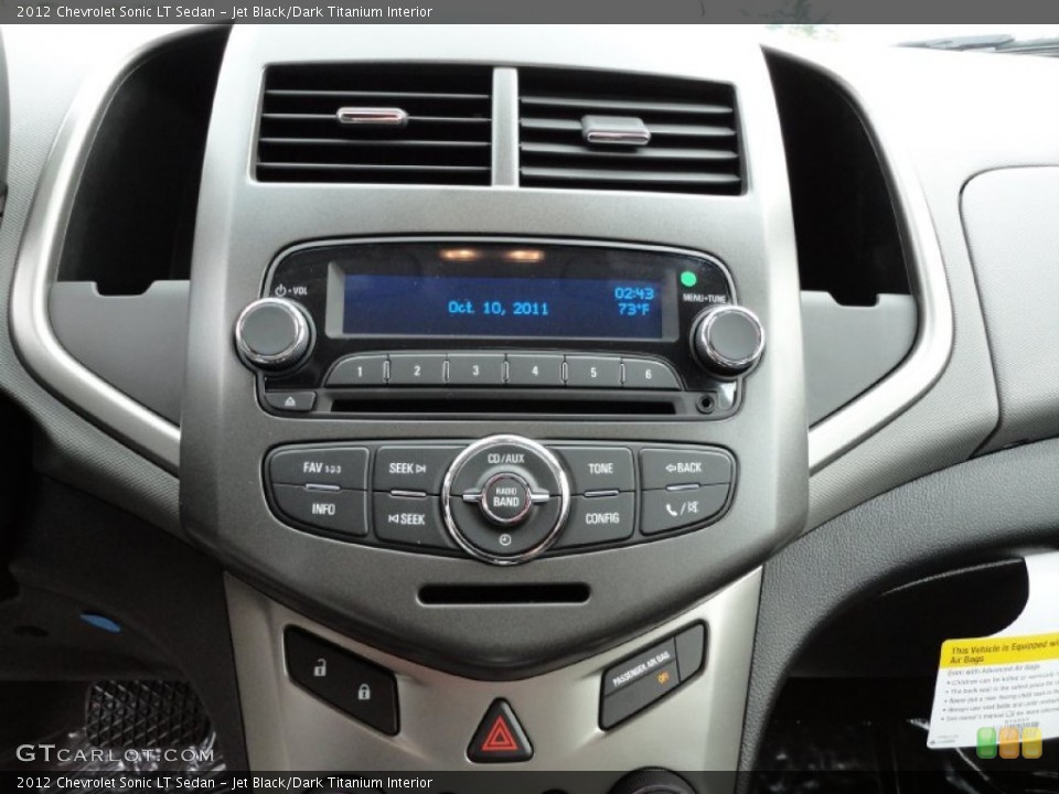 Jet Black/Dark Titanium Interior Controls for the 2012 Chevrolet Sonic LT Sedan #55235269