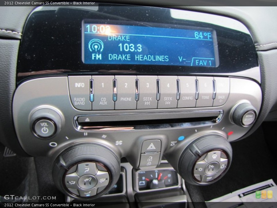 Black Interior Audio System for the 2012 Chevrolet Camaro SS Convertible #55237580