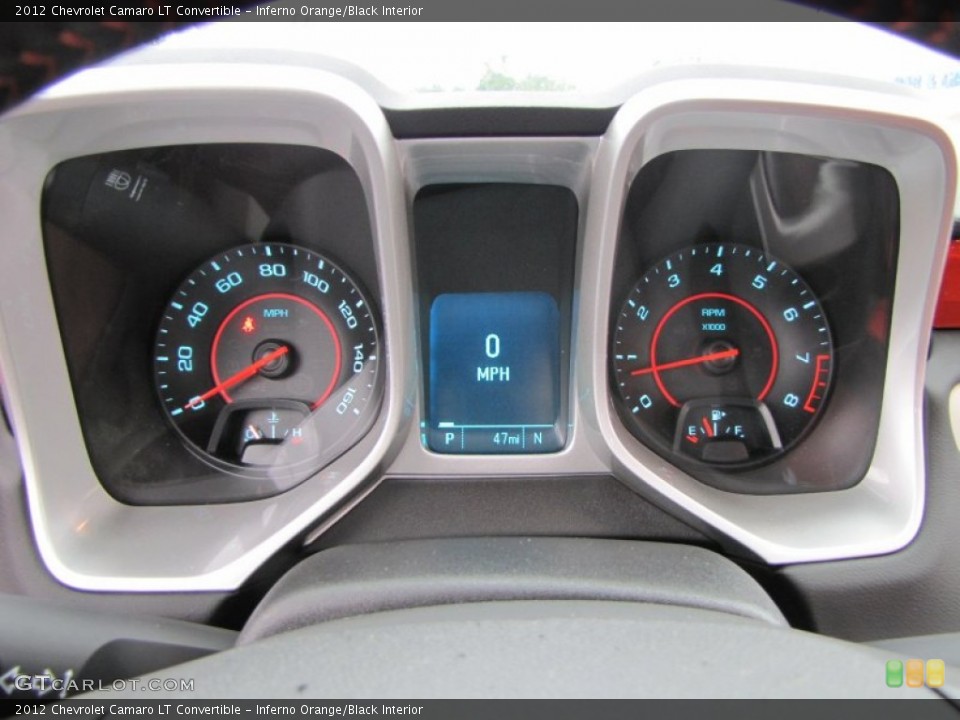 Inferno Orange/Black Interior Gauges for the 2012 Chevrolet Camaro LT Convertible #55237885