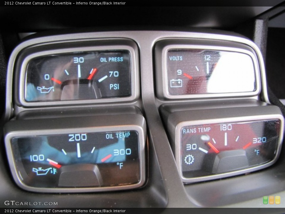 Inferno Orange/Black Interior Gauges for the 2012 Chevrolet Camaro LT Convertible #55237898