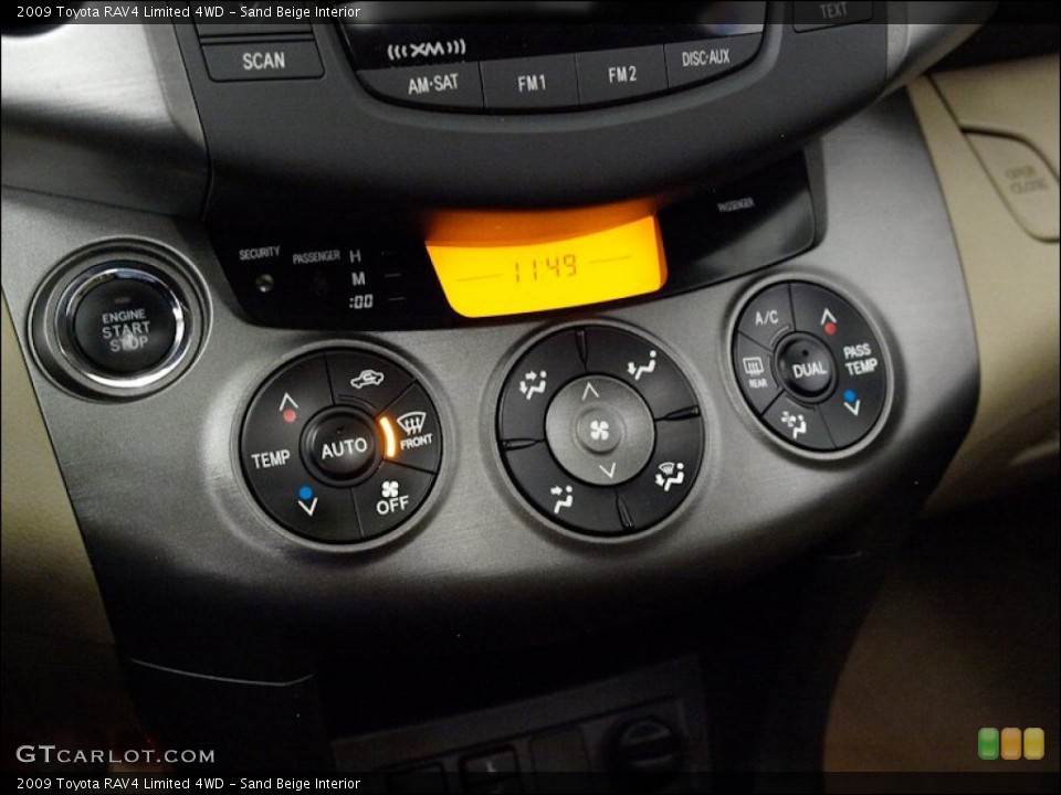 Sand Beige Interior Controls for the 2009 Toyota RAV4 Limited 4WD #55239497