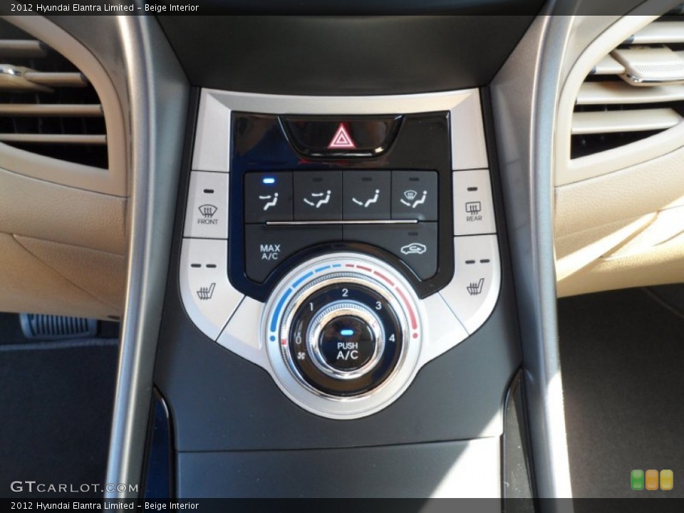 Beige Interior Controls for the 2012 Hyundai Elantra Limited #55243063