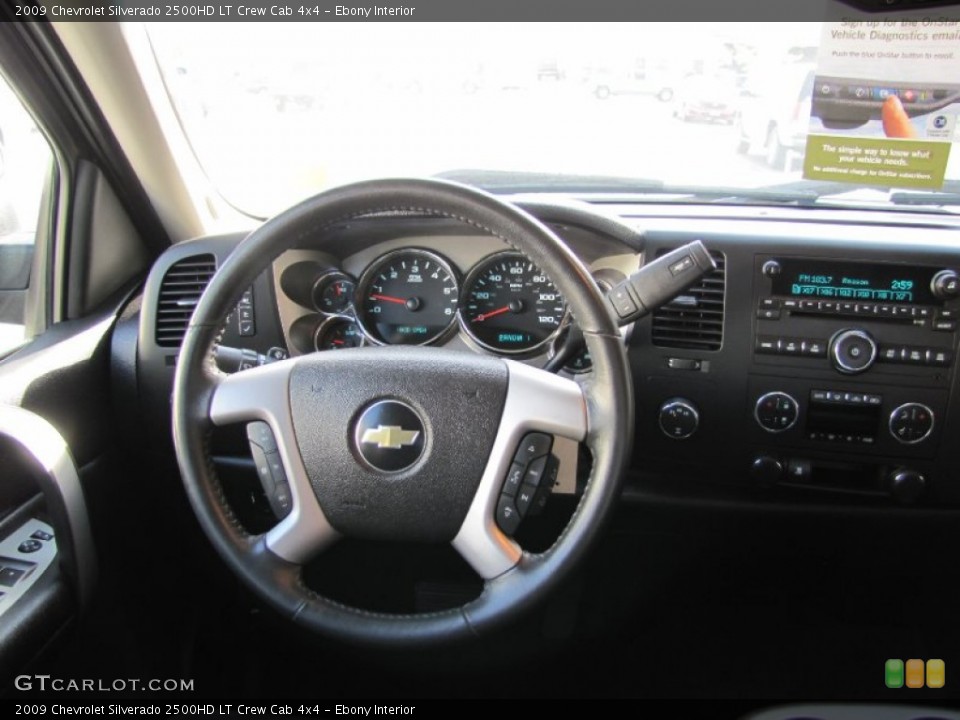 Ebony Interior Dashboard for the 2009 Chevrolet Silverado 2500HD LT Crew Cab 4x4 #55243066