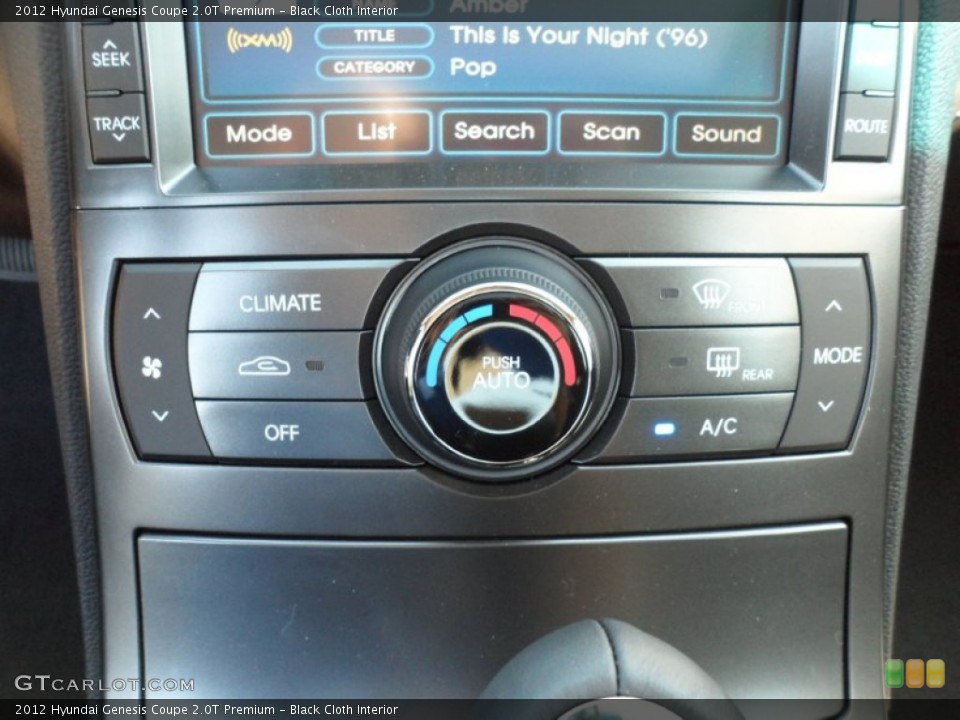 Black Cloth Interior Controls for the 2012 Hyundai Genesis Coupe 2.0T Premium #55244017