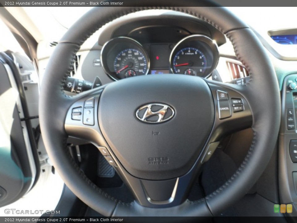 Black Cloth Interior Steering Wheel for the 2012 Hyundai Genesis Coupe 2.0T Premium #55244044