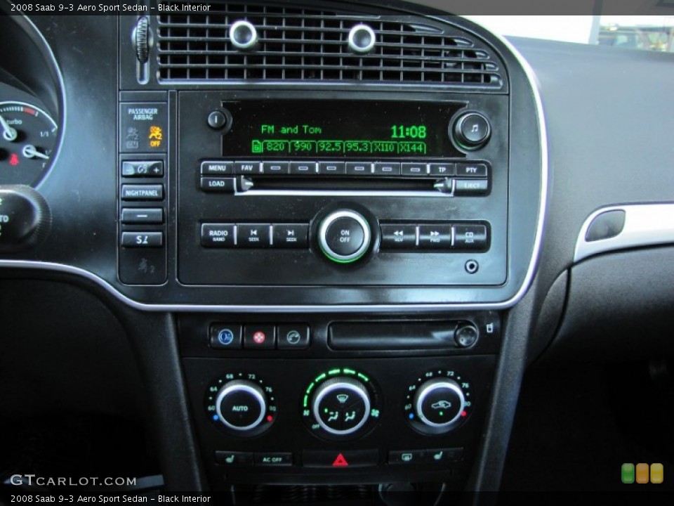 Black Interior Controls for the 2008 Saab 9-3 Aero Sport Sedan #55247059