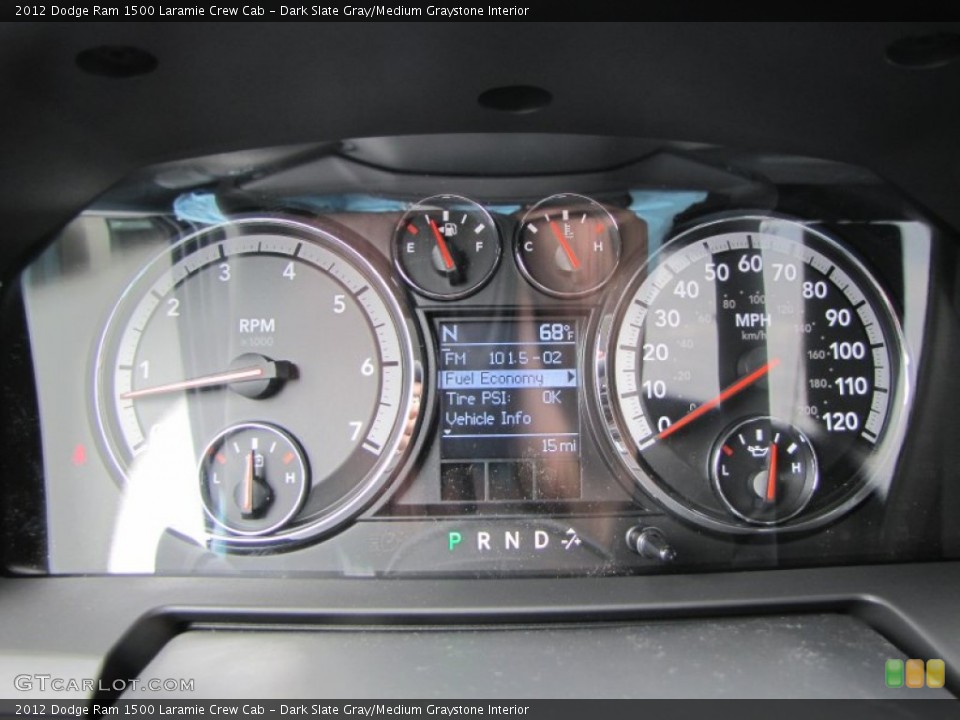 Dark Slate Gray/Medium Graystone Interior Gauges for the 2012 Dodge Ram 1500 Laramie Crew Cab #55251136