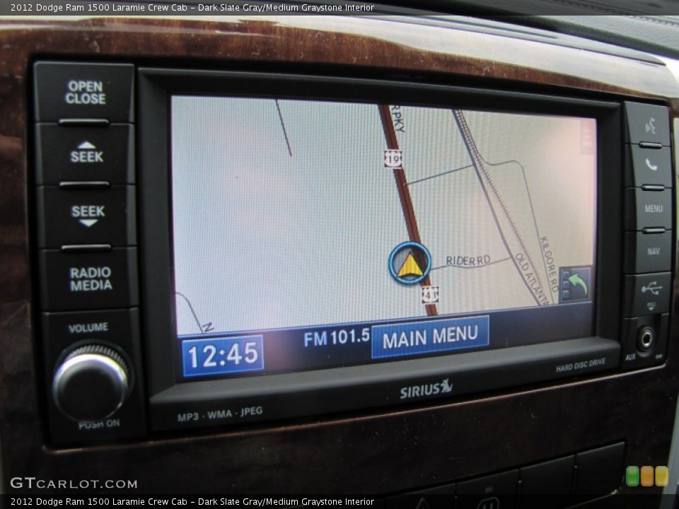 Dark Slate Gray/Medium Graystone Interior Navigation for the 2012 Dodge Ram 1500 Laramie Crew Cab #55251145