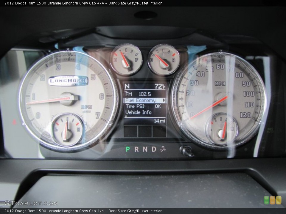 Dark Slate Gray/Russet Interior Gauges for the 2012 Dodge Ram 1500 Laramie Longhorn Crew Cab 4x4 #55251325
