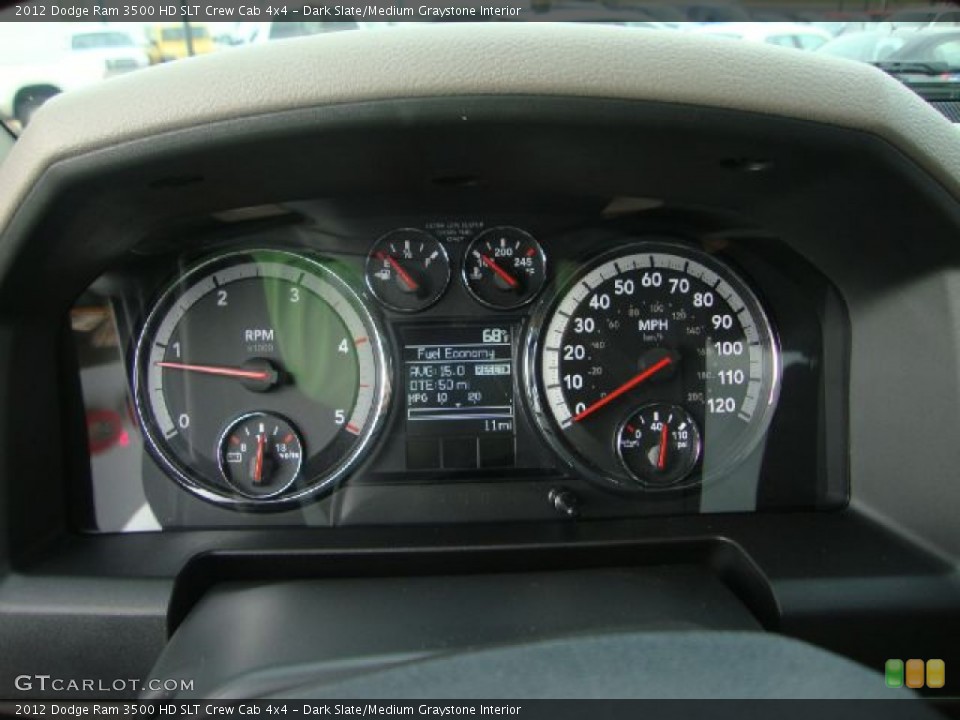 Dark Slate/Medium Graystone Interior Gauges for the 2012 Dodge Ram 3500 HD SLT Crew Cab 4x4 #55252789