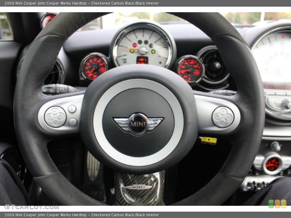 Checkered Carbon Black/Black Interior Steering Wheel for the 2009 Mini Cooper John Cooper Works Hardtop #55253194