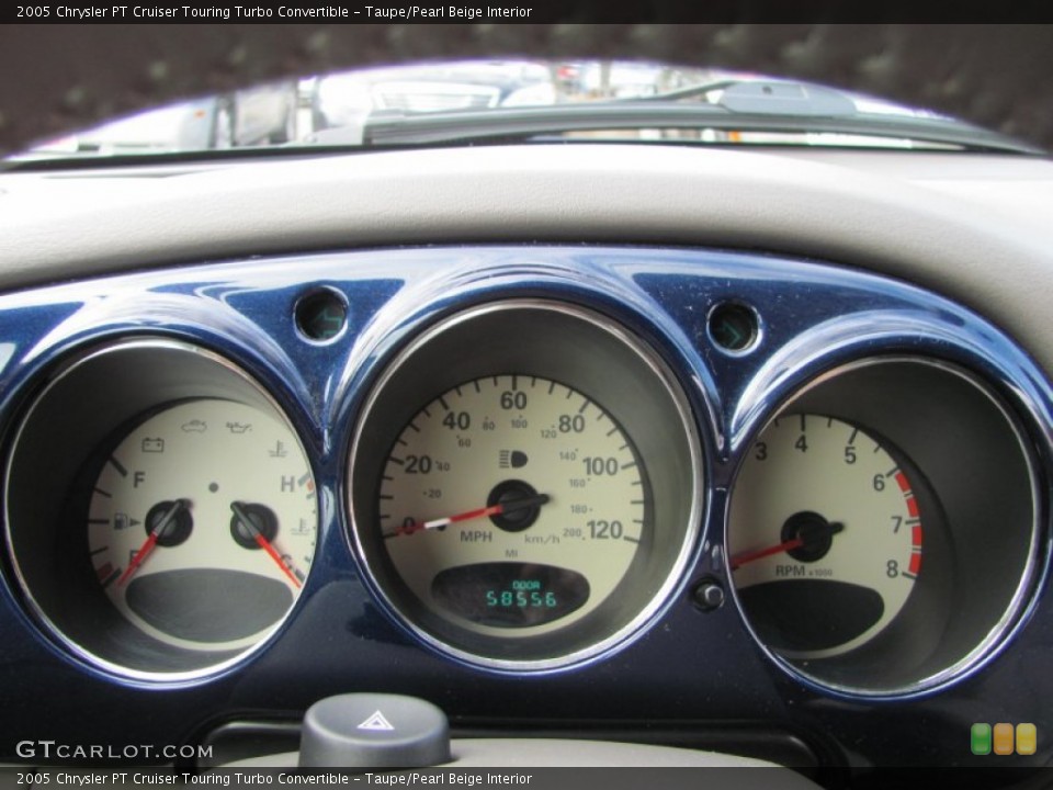 Taupe/Pearl Beige Interior Gauges for the 2005 Chrysler PT Cruiser Touring Turbo Convertible #55265161