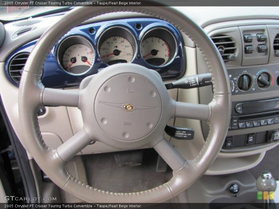 Taupe/Pearl Beige Interior Steering Wheel for the 2005 Chrysler PT Cruiser Touring Turbo Convertible #55265194