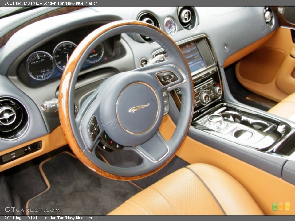 London Tan/Navy Blue Interior Photo for the 2011 Jaguar XJ XJL #55265602