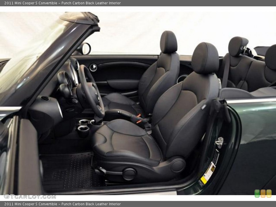 Punch Carbon Black Leather Interior Photo for the 2011 Mini Cooper S Convertible #55269601