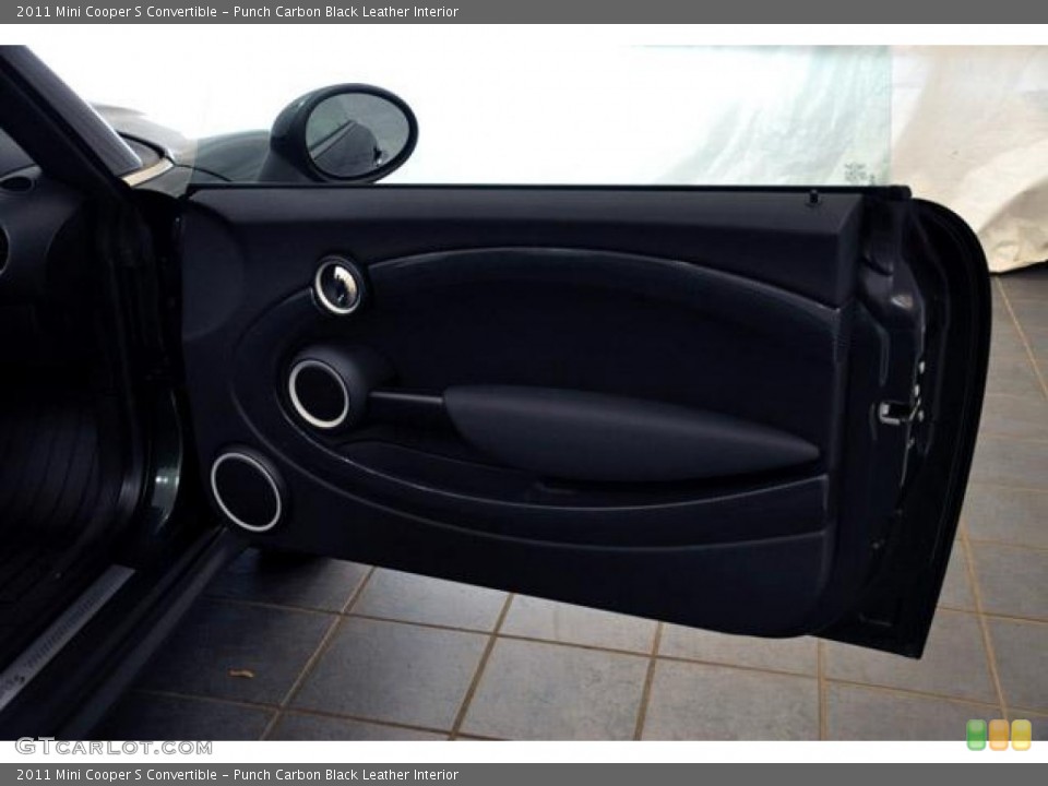 Punch Carbon Black Leather Interior Door Panel for the 2011 Mini Cooper S Convertible #55269631