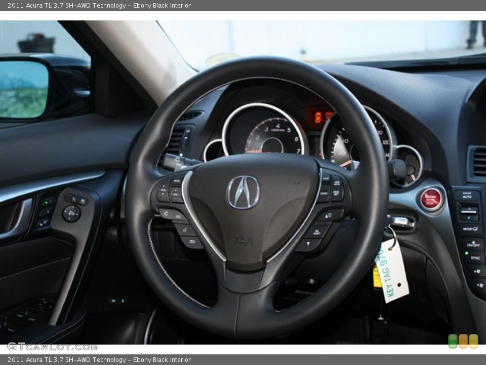 Ebony Black Interior Steering Wheel for the 2011 Acura TL 3.7 SH-AWD Technology #55274492
