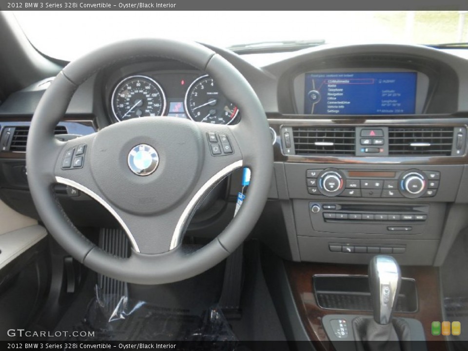Oyster/Black Interior Dashboard for the 2012 BMW 3 Series 328i Convertible #55276549