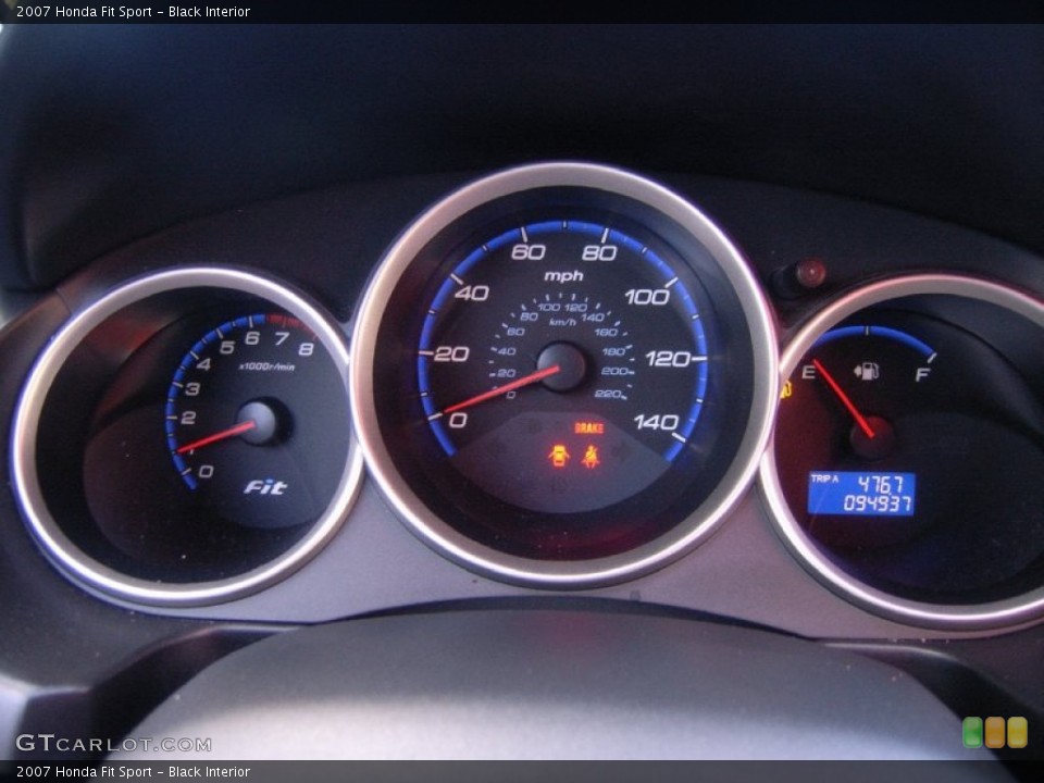 Black Interior Gauges for the 2007 Honda Fit Sport #55286359