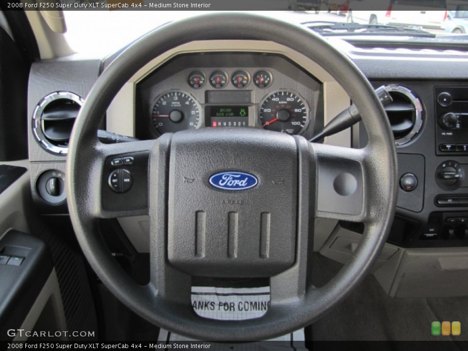 Medium Stone Interior Steering Wheel for the 2008 Ford F250 Super Duty XLT SuperCab 4x4 #55286902