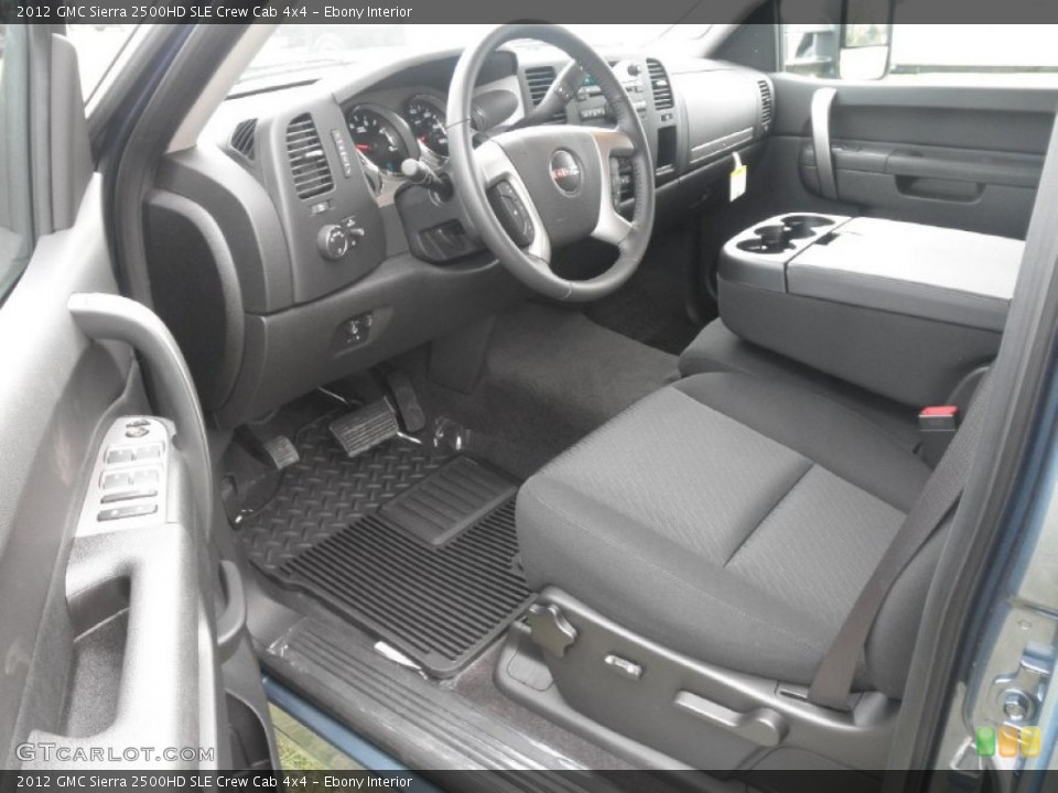 Ebony Interior Photo for the 2012 GMC Sierra 2500HD SLE Crew Cab 4x4 #55291444