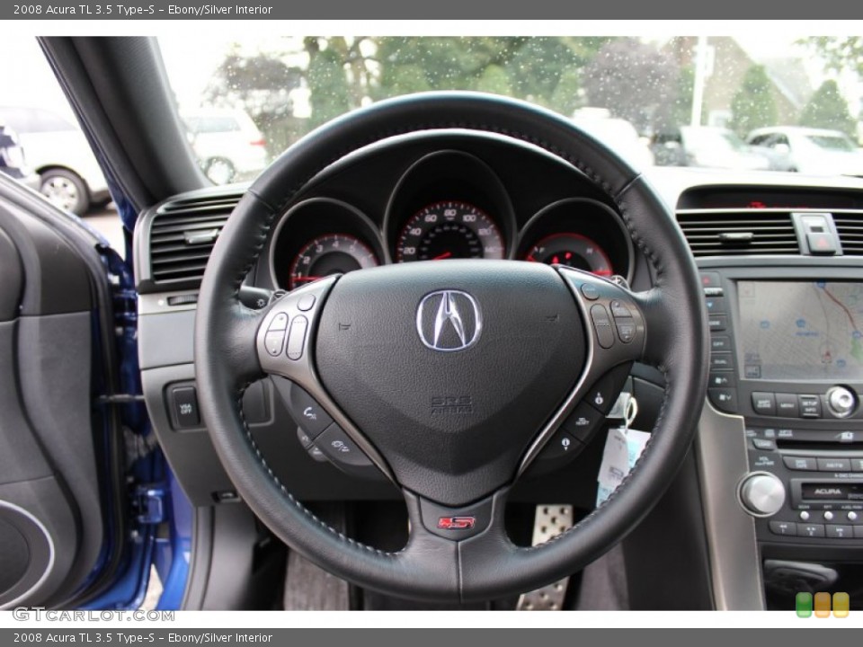 Ebony/Silver Interior Steering Wheel for the 2008 Acura TL 3.5 Type-S #55302871