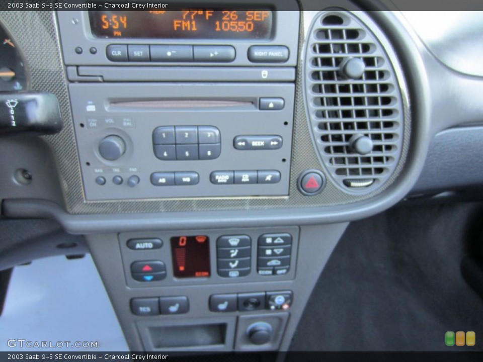 Charcoal Grey Interior Controls for the 2003 Saab 9-3 SE Convertible #55316050