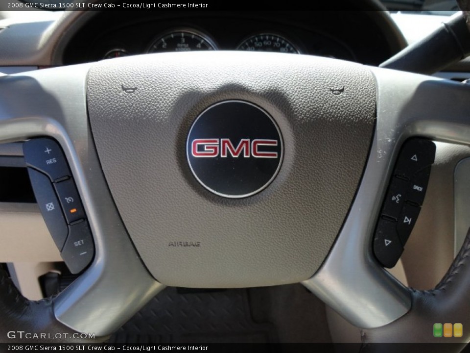 Cocoa/Light Cashmere Interior Steering Wheel for the 2008 GMC Sierra 1500 SLT Crew Cab #55318654