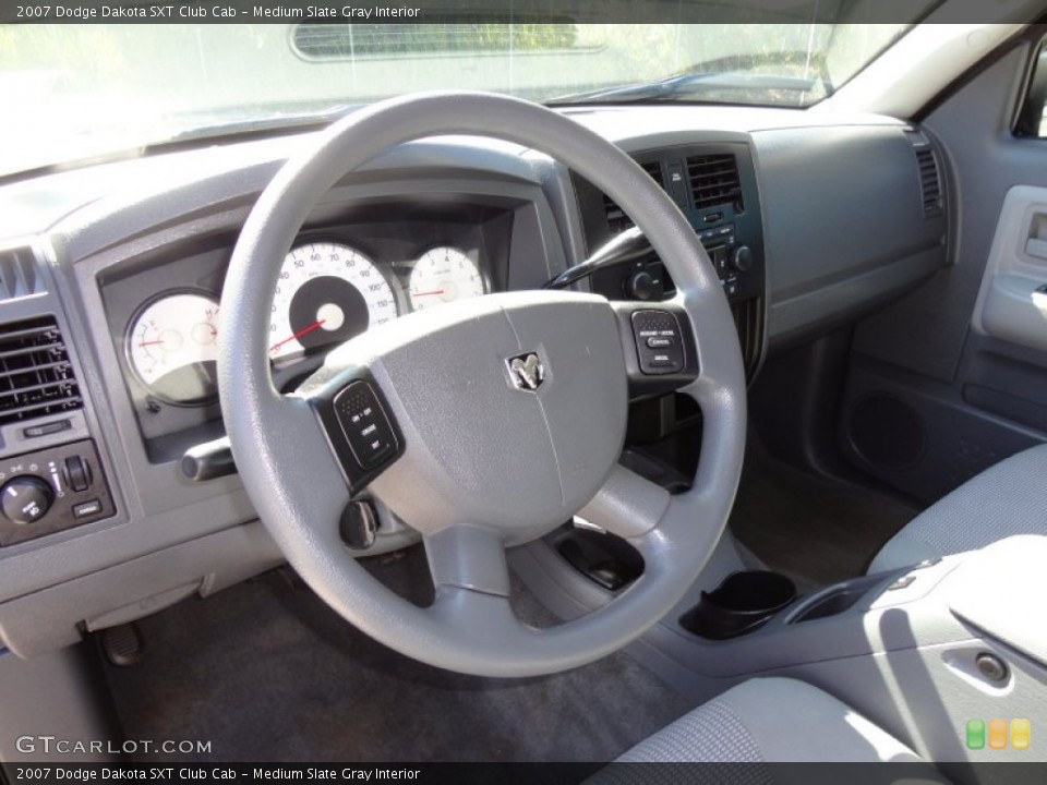 Medium Slate Gray Interior Steering Wheel for the 2007 Dodge Dakota SXT Club Cab #55318713