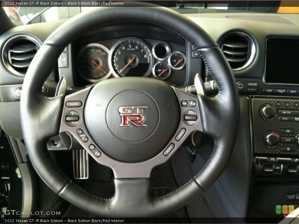 Black Edition Black/Red Interior Steering Wheel for the 2012 Nissan GT-R Black Edition #55327249