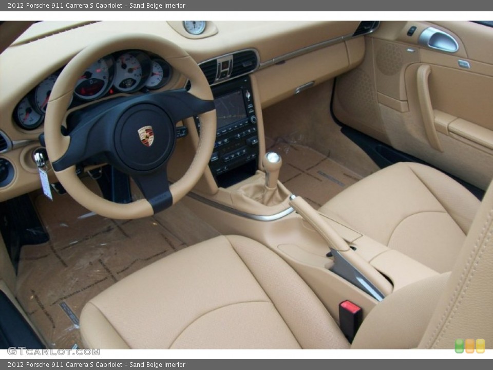Sand Beige Interior Prime Interior for the 2012 Porsche 911 Carrera S Cabriolet #55342103