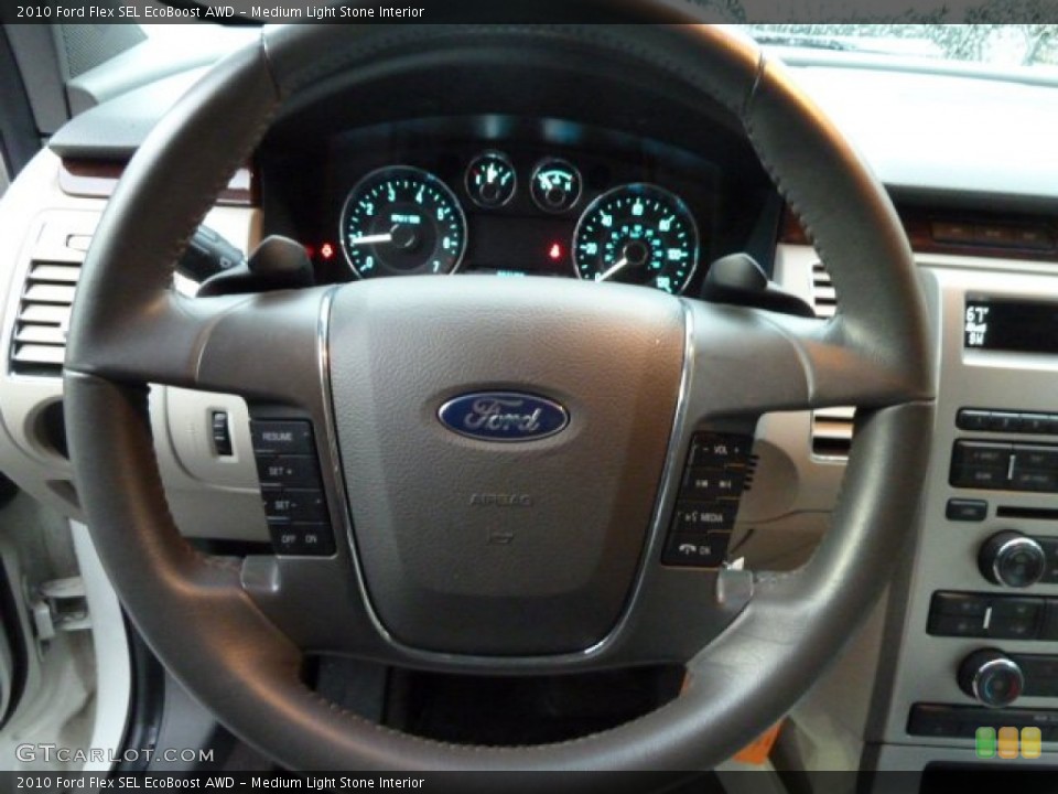 Medium Light Stone Interior Steering Wheel for the 2010 Ford Flex SEL EcoBoost AWD #55346146