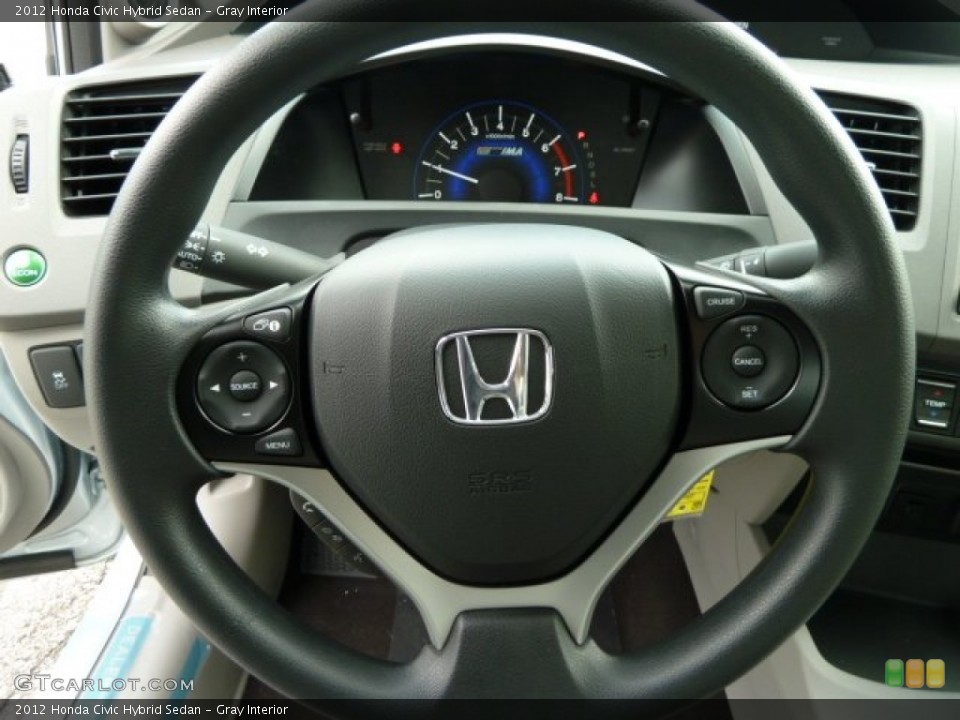 Gray Interior Steering Wheel for the 2012 Honda Civic Hybrid Sedan #55349624