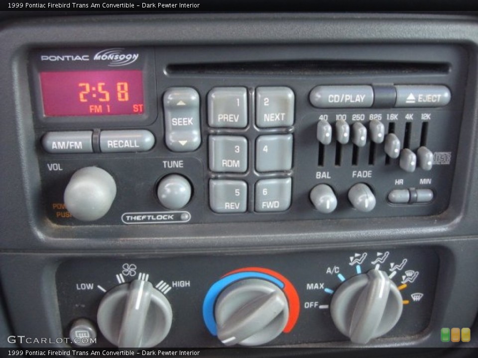 Dark Pewter Interior Audio System for the 1999 Pontiac Firebird Trans Am Convertible #55350242
