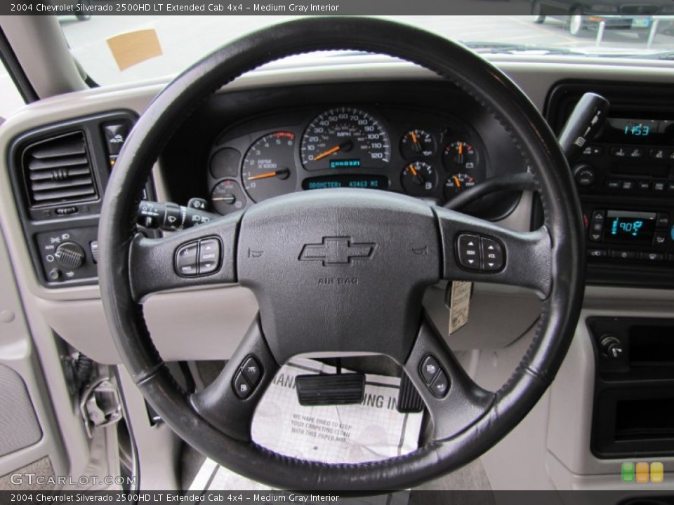 Medium Gray Interior Steering Wheel for the 2004 Chevrolet Silverado 2500HD LT Extended Cab 4x4 #55368555