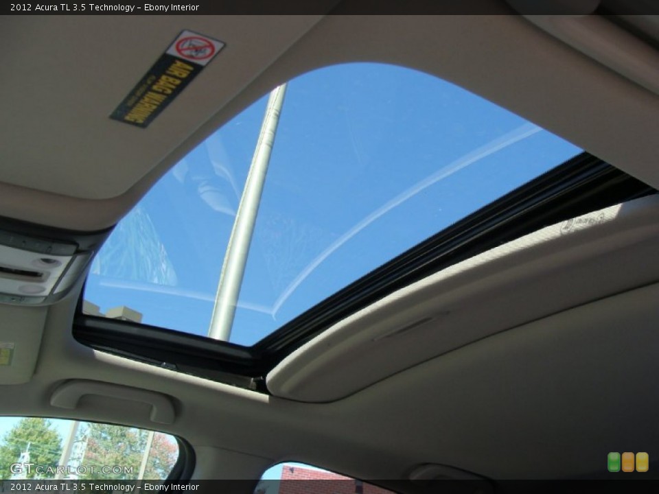 Ebony Interior Sunroof for the 2012 Acura TL 3.5 Technology #55368793