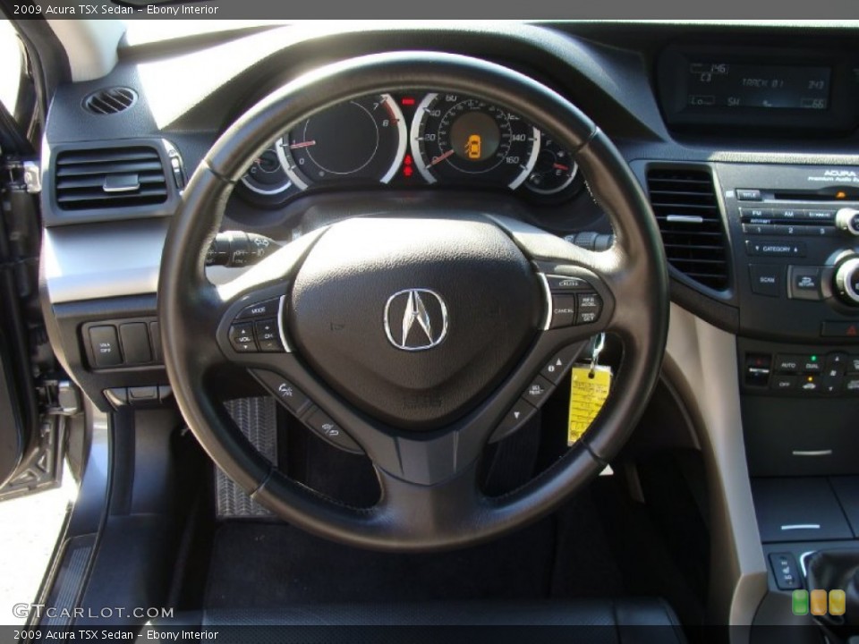 Ebony Interior Steering Wheel for the 2009 Acura TSX Sedan #55369644