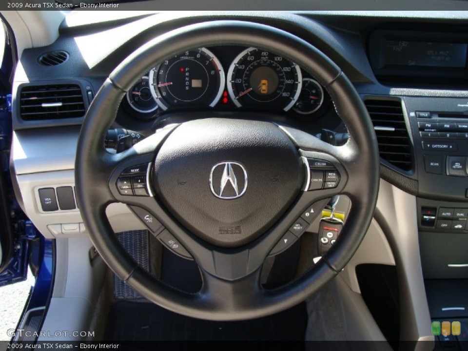 Ebony Interior Steering Wheel for the 2009 Acura TSX Sedan #55371036