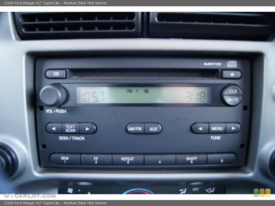 Medium Dark Flint Interior Audio System for the 2009 Ford Ranger XLT SuperCab #55372128