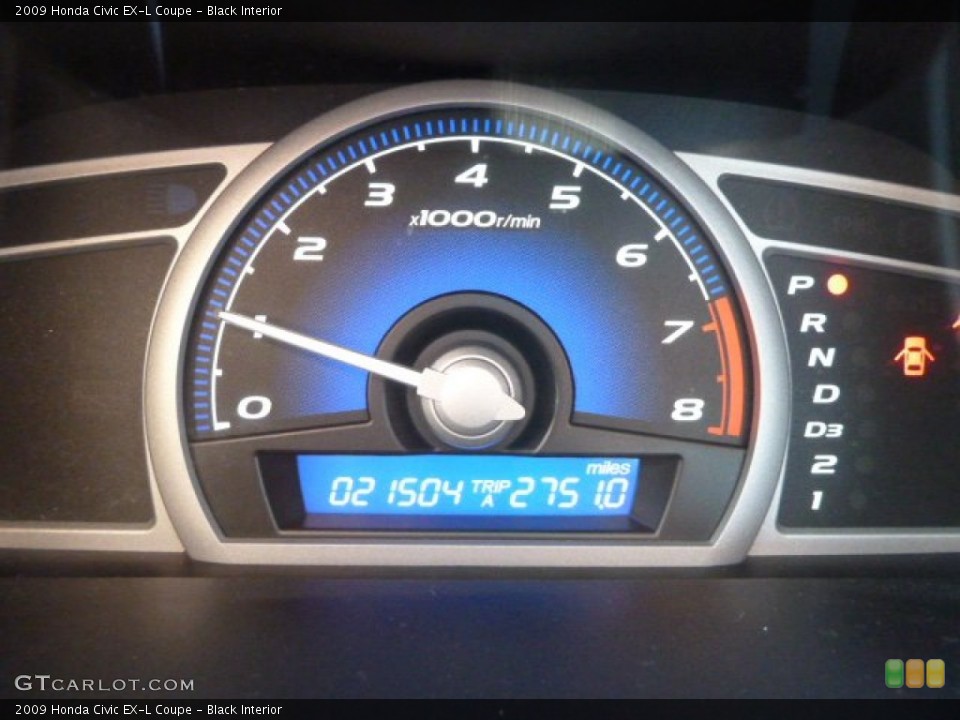 Black Interior Gauges for the 2009 Honda Civic EX-L Coupe #55377198