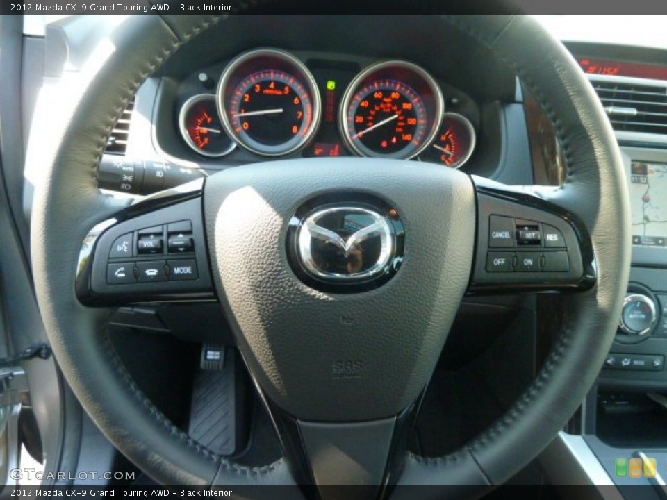 Black Interior Steering Wheel for the 2012 Mazda CX-9 Grand Touring AWD #55378035