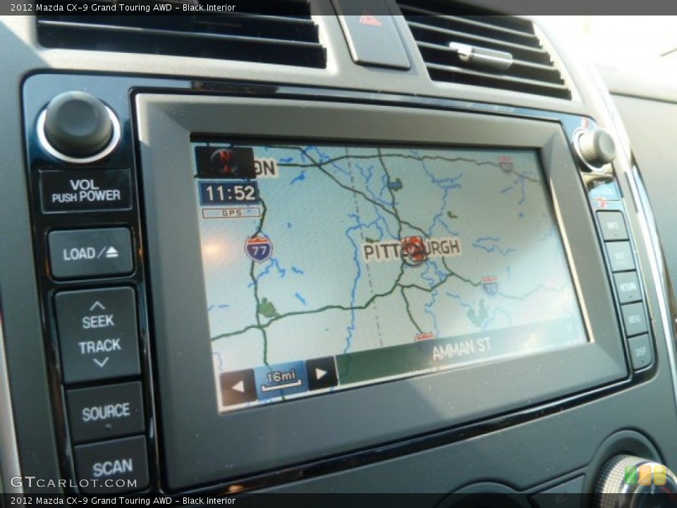 Black Interior Navigation for the 2012 Mazda CX-9 Grand Touring AWD #55378044