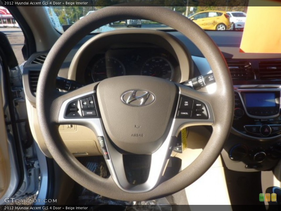 Beige Interior Steering Wheel for the 2012 Hyundai Accent GLS 4 Door #55382466