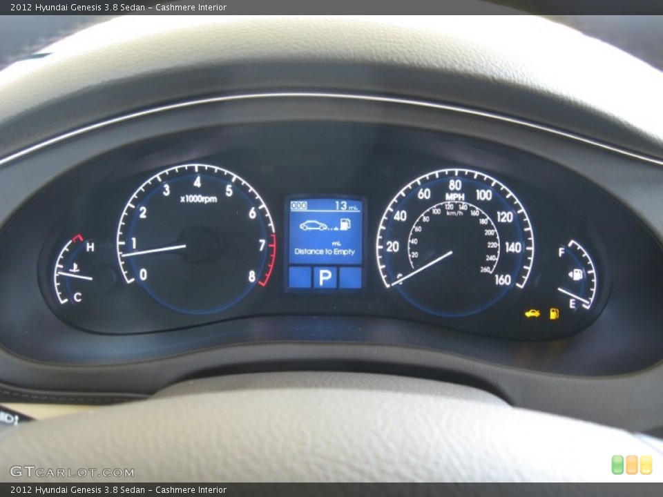 Cashmere Interior Gauges for the 2012 Hyundai Genesis 3.8 Sedan #55382823