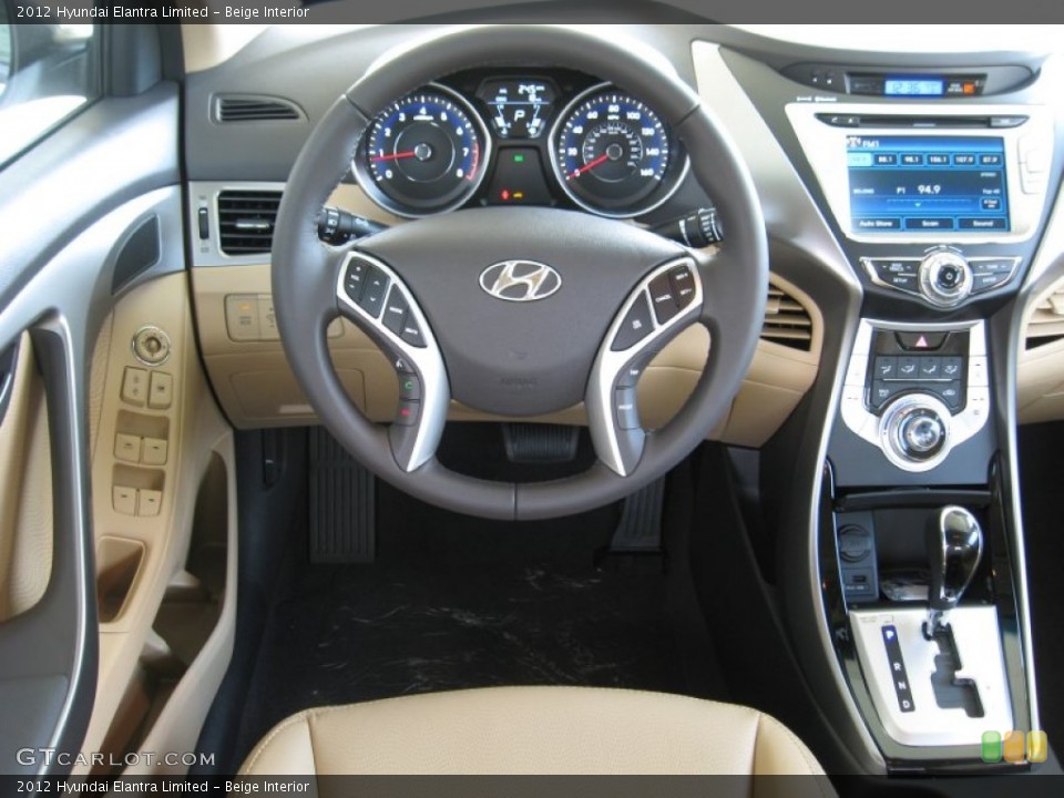 Beige Interior Dashboard for the 2012 Hyundai Elantra Limited #55383507
