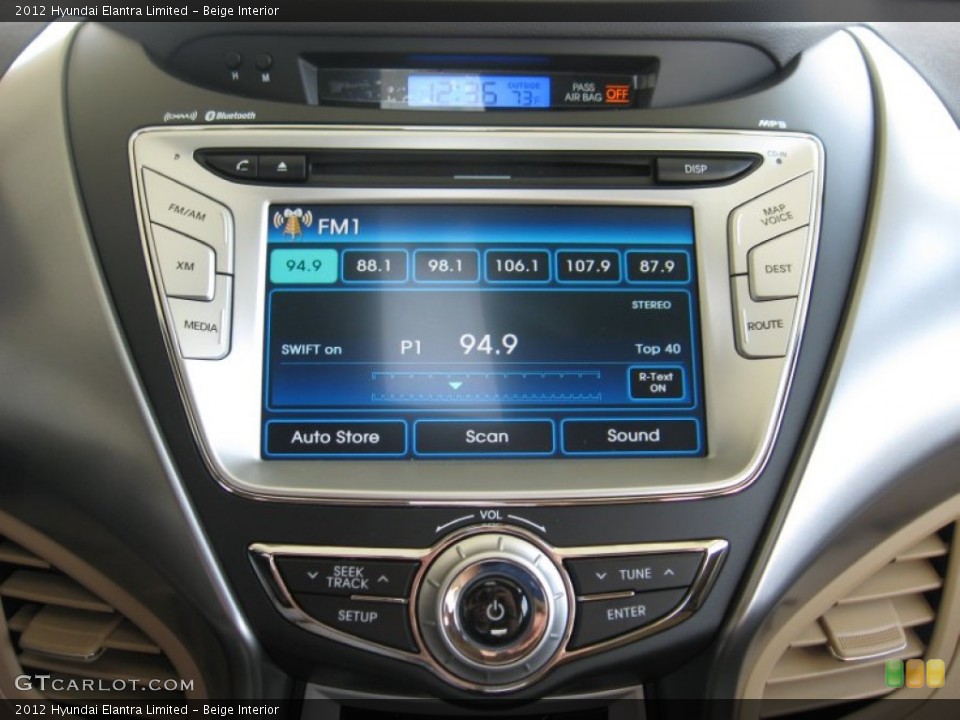 Beige Interior Controls for the 2012 Hyundai Elantra Limited #55383522