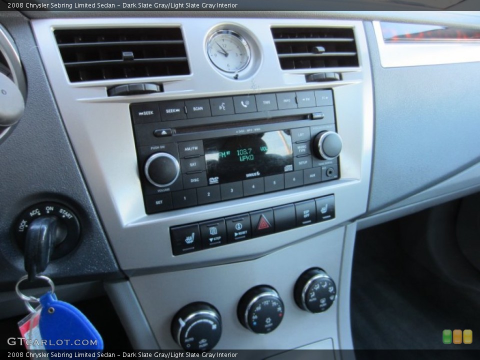 Dark Slate Gray/Light Slate Gray Interior Controls for the 2008 Chrysler Sebring Limited Sedan #55384647