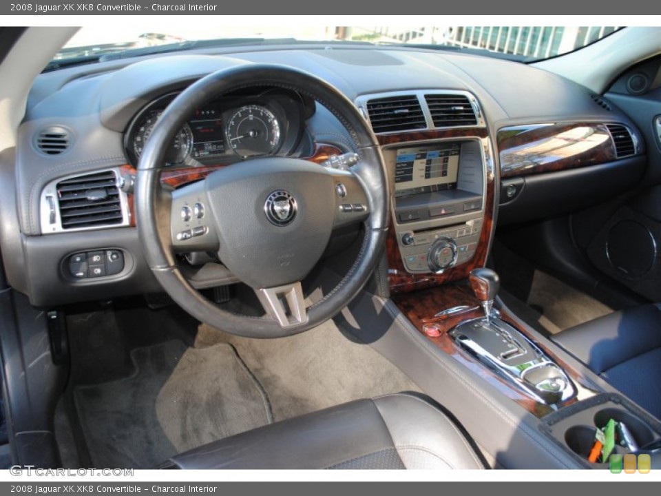 Charcoal Interior Steering Wheel for the 2008 Jaguar XK XK8 Convertible #55385253